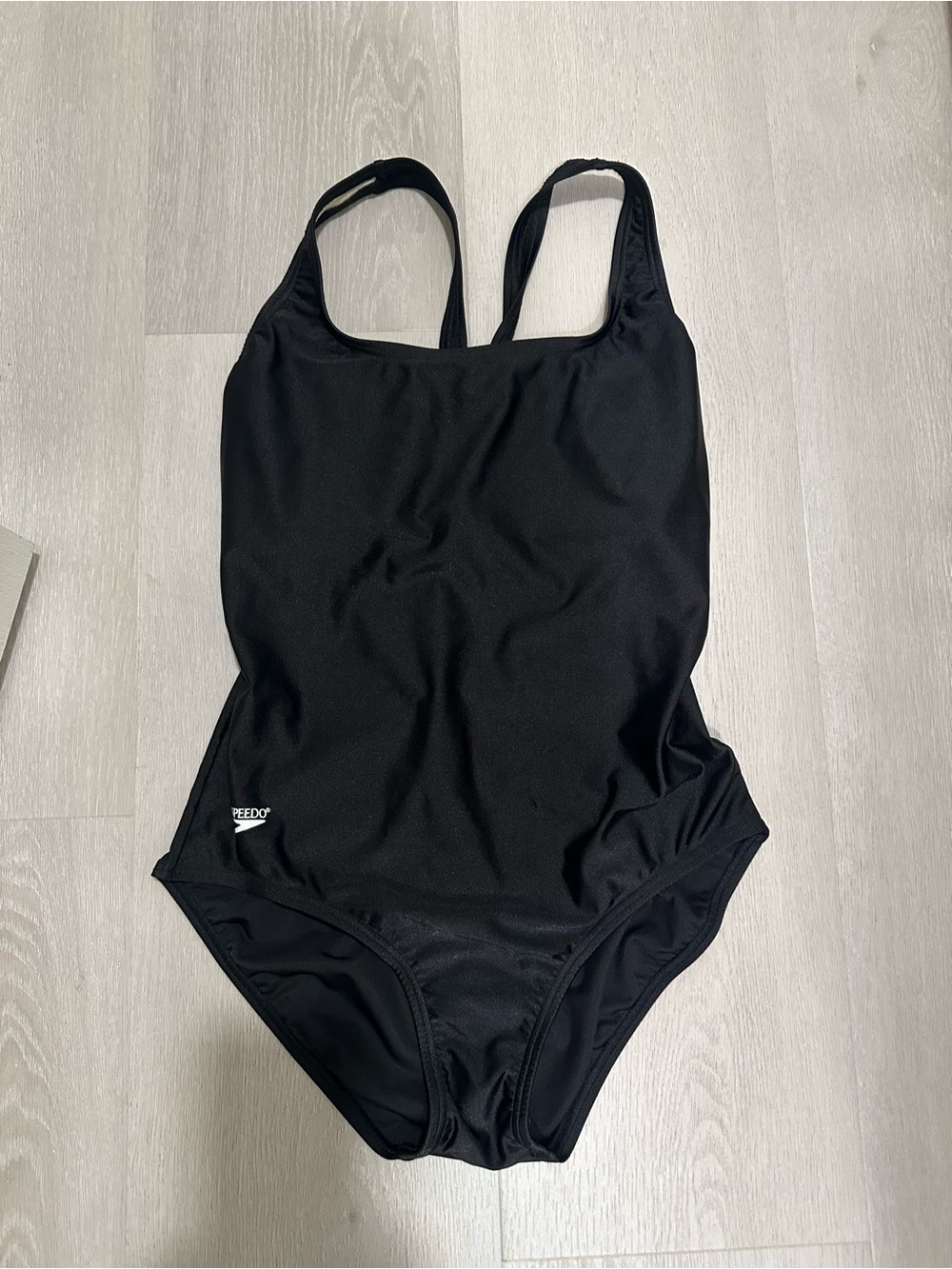 Speedo Black Competitive One-Piece Swimwear Swimsuit Size 14 Nylon Spandex